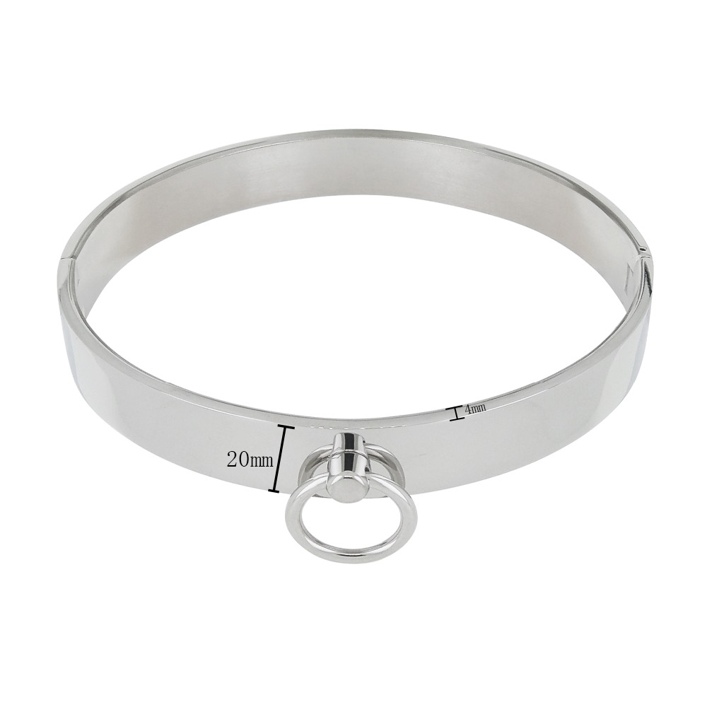 Stainless steel choker Necklace Restriants Collars Torques O-rings Choker Women Men Chokers: WHITE / RED-BROWN