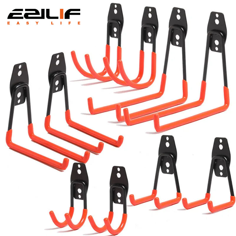 1/10PC Heavy Duty Metal Hook Garage Organizer Wall Mount Bicycle Hanger Hooks Anti-slip Storage Hook Garage Storage Tool