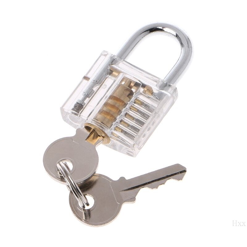 OOTDTY 50mm/2Transparent Cutaway Locks Inside View Practice Padlock Visible View Lock Training Skill Locks Keyed Padlock