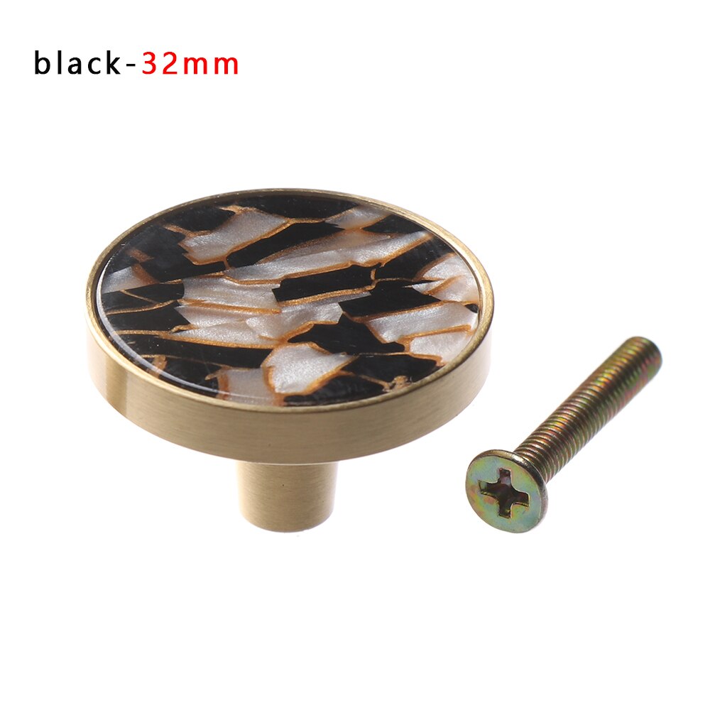 Shell pattern handles Door Knobs Handles For Cabinet Cupboard Zinc Alloy Furniture Drawer Pulls Furniture Accessories: black 32mm