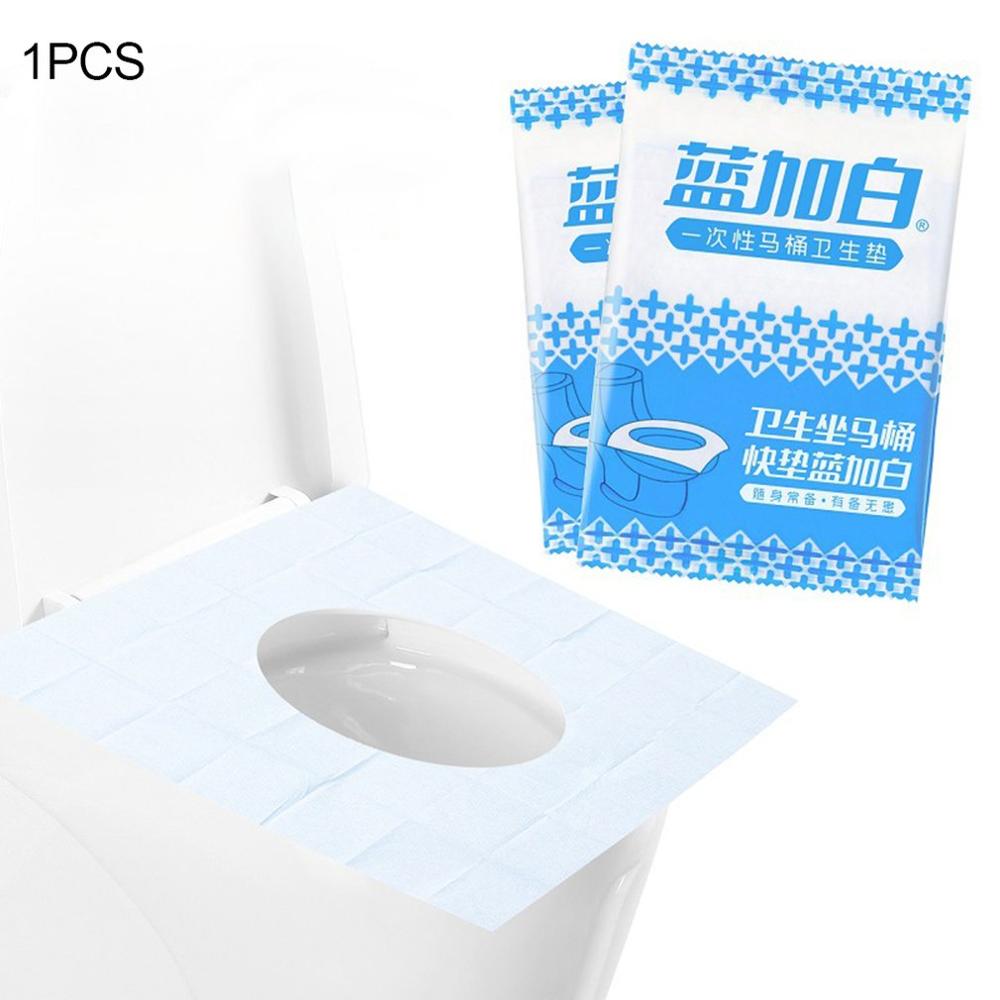 1Pcs Wegwerp Toilet Seat Cover Reizen Ziekenhuis Waterdichte Bacteriën Veiligheid Persoonlijke Toilet Seat Cover Wc Papier Pad