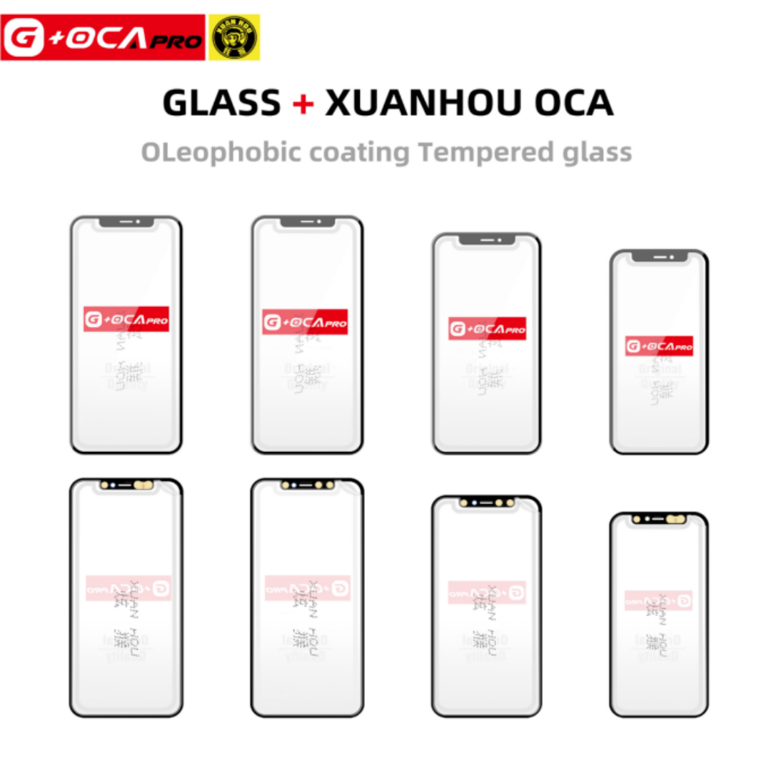 5 sztuki szkła g+oca pro + przedni panel oca do iphone'a 15 15p 12 13 promax 14 plus pro max mini 16 16 pro 16 promax 16e, 11 dotykowa lcd