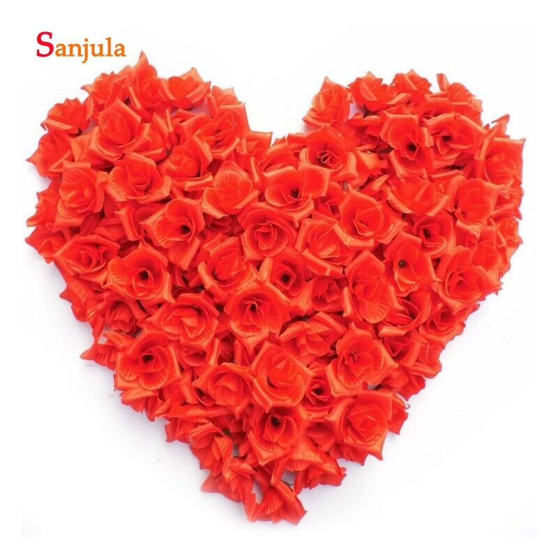 50pcs/lot Imitation Silk Rose Flower Head Artificial Handwork DIY Wedding Party /Propose Rose Petals Festival Accessories RS07