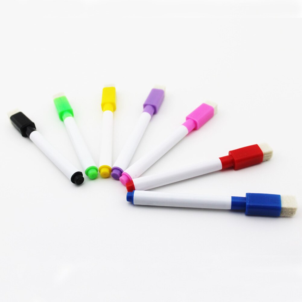 8 Uds Portable Ink Art borrable Oficina pizarra blanca material escolar estudiantes tiza magnética Maker lápiz con brocha