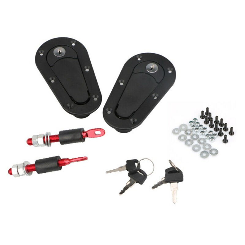 Carbon Fiber Hood Pin Plus Flush Mount Latch Kit Lock With Key Universal Fit