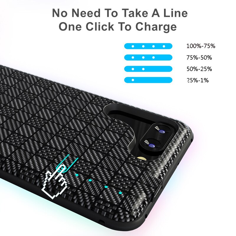 Voor huawei honor 10 batterij case oplader case 5000 mah smartphone cover powerbank voor huawei honor 10 batterij case capa
