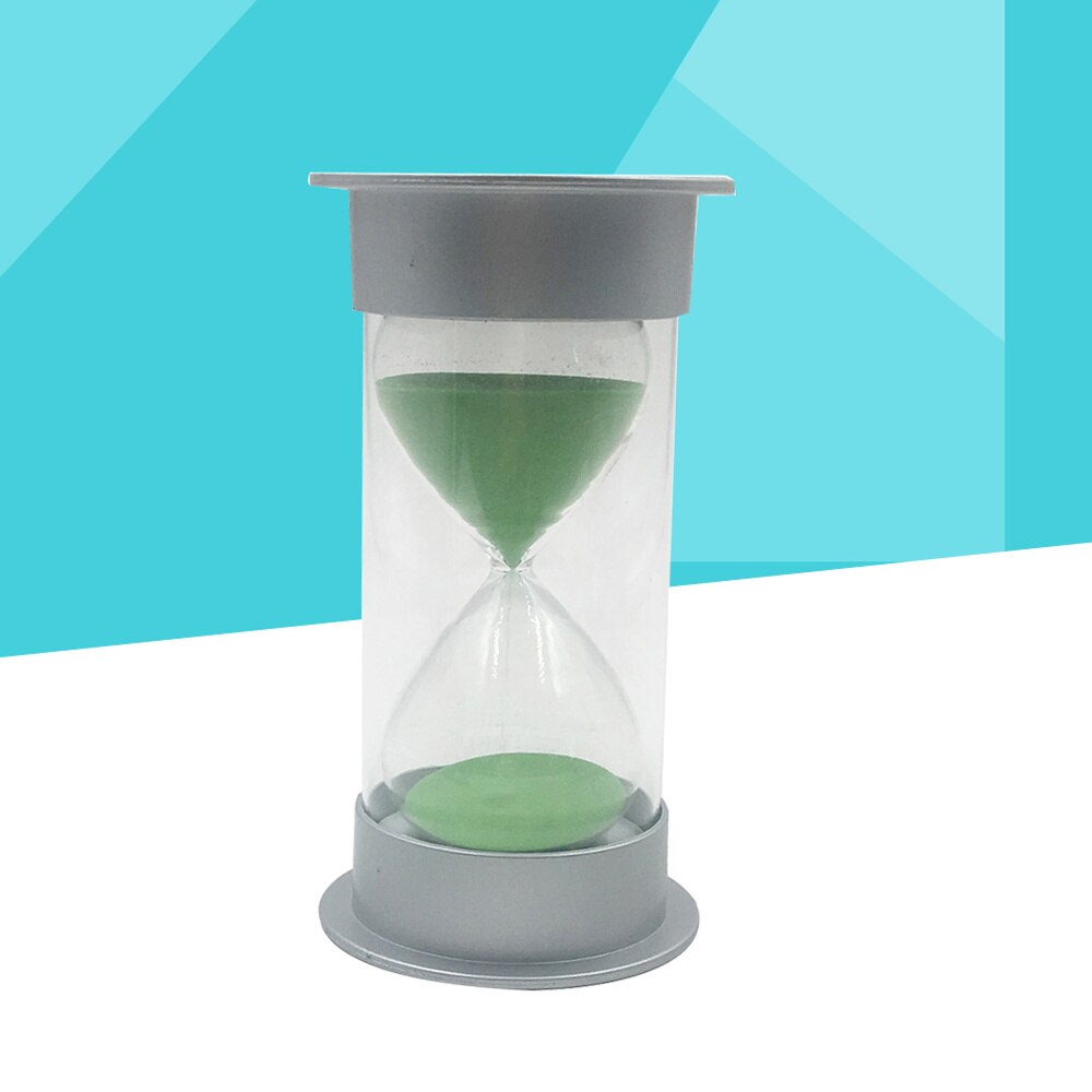 Simple Cylinder Sand Hourglass 30 Minutes Plastic Security Sand Timer Sandglass Hourglass (Silver and Blue)