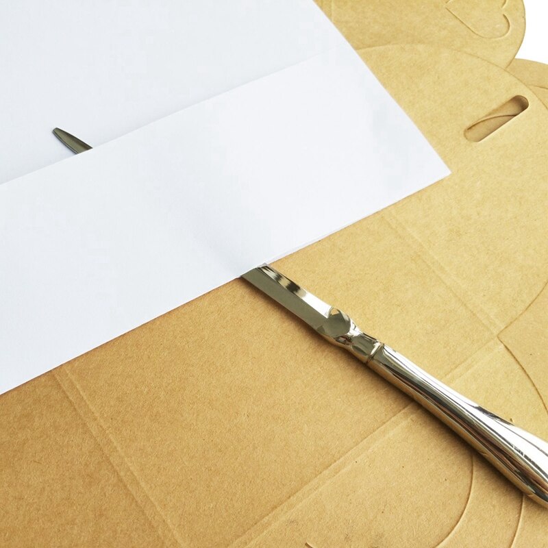 2- pak brevåbner metal kuvert åbner kniv, papir skære kniv, forniklet , 9 inches, sølvfarvet