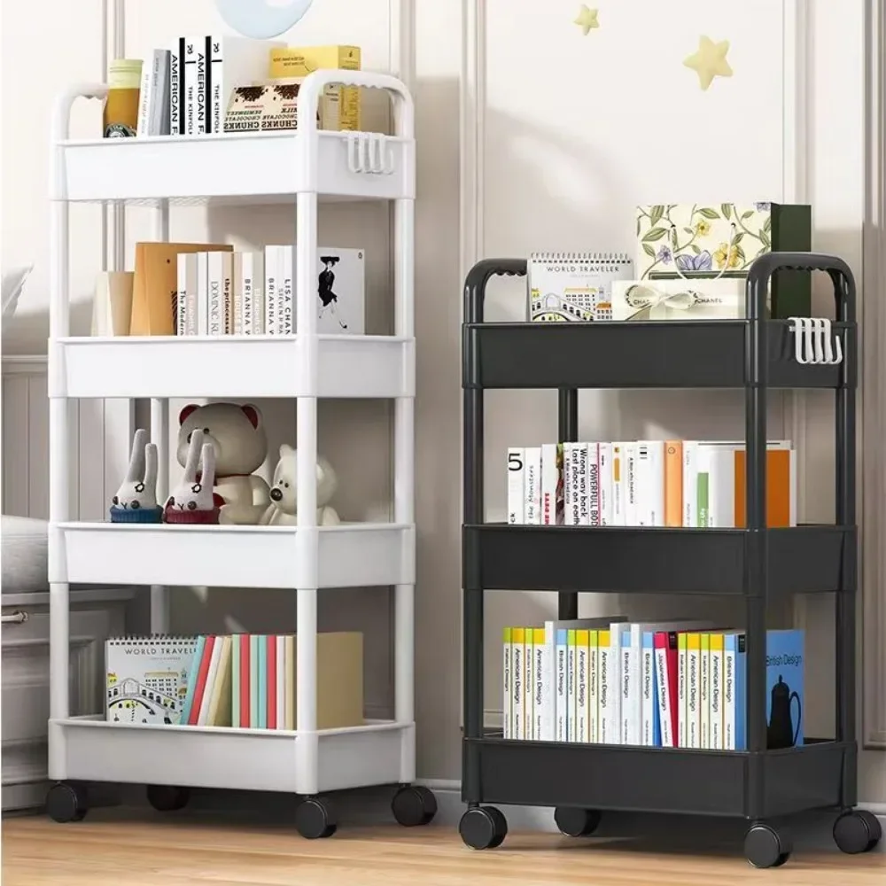 Badezimmerwagen, Küchenorganisatoren und Lagerregal, mobiles Aufbewahrungsregal für den Haushalt, Trolley, multifunktionales mehrstöckiges Bücherregal