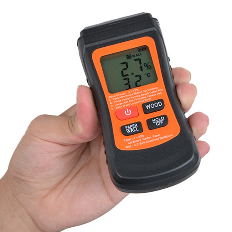 til pinner digital trefuktighetsmåler papirfuktighetstester vegghygrometer tømmerfuktdetektor  s7