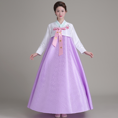 Traditional Korean Hanbok Dress - Elegant Vintage Women's Costume: Purple / L