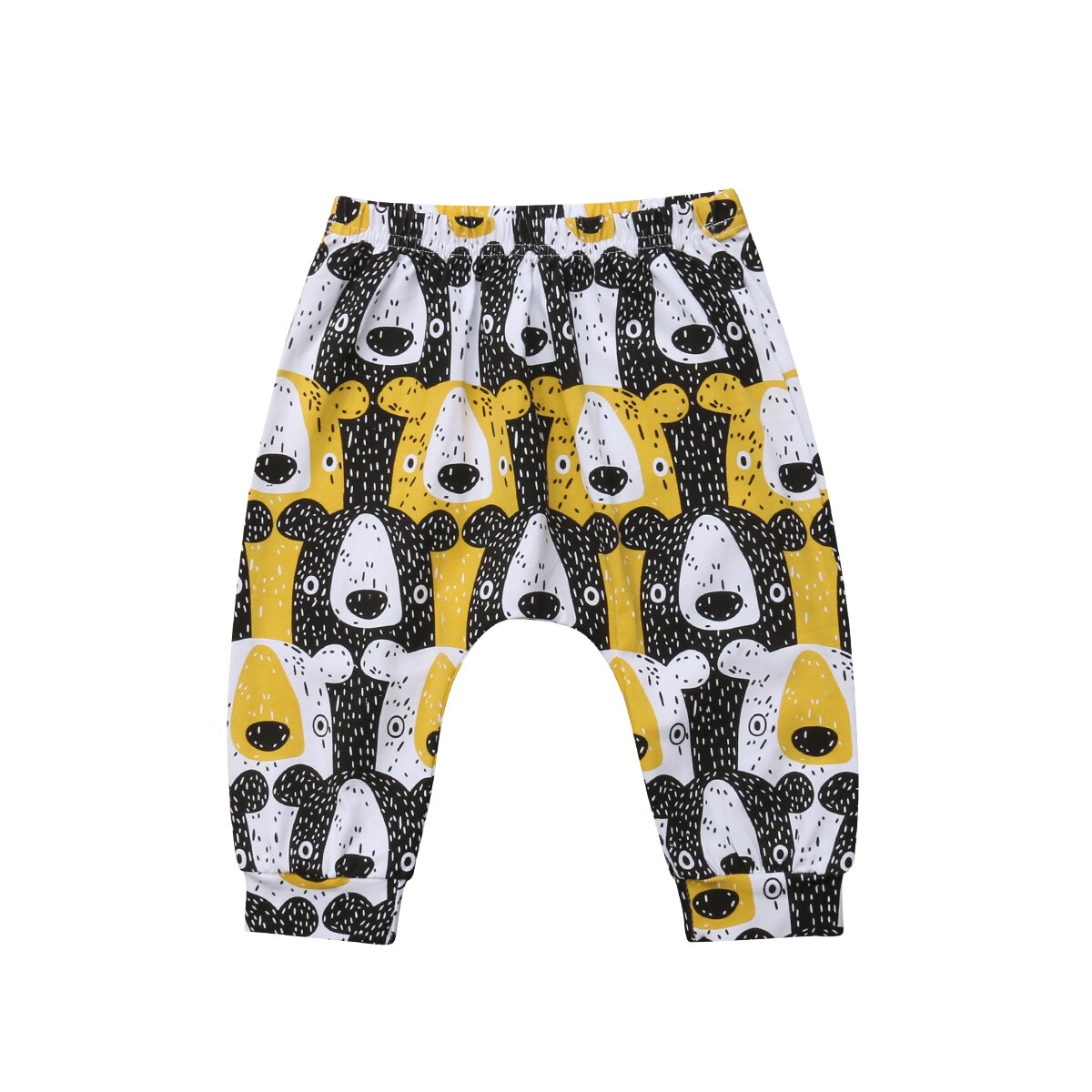 Bebis pojkar flicka tryckta haremsbyxor byxor småbarnsunderdel legging träningsbyxor pp leggings byxor barn fritidsbyxor: Gul / 3t