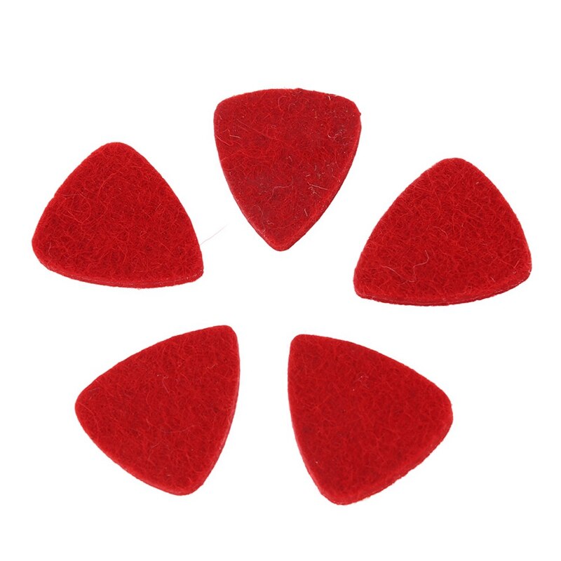 -10 Uds. Púas de guitarra de mandolina con picos de fieltro de lana de ukelele duro suave, 5 uds. De Color rojo y 5 uds. De madera
