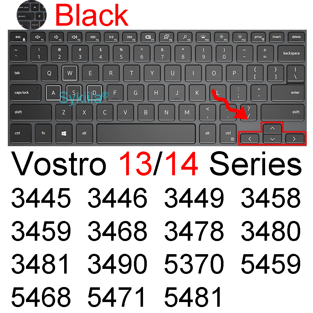 Coque de protection de clavier pour Dell Vostro 13 14 3000 5000 7000 5310 5410 5415, accessoire d&#39;ordinateur portable silicone TPU: Black 2010-2013