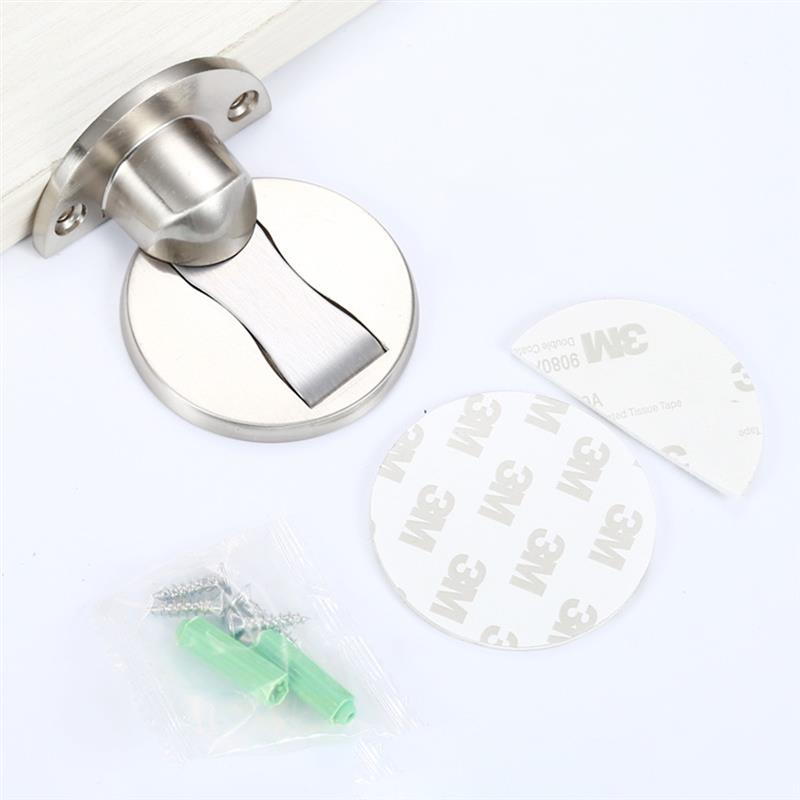 Stainless Steel Magnetic Door stopper Modern magnet Hidden Door Stops Holders Catch Floor Nail-free Doorstop Furniture Hardware