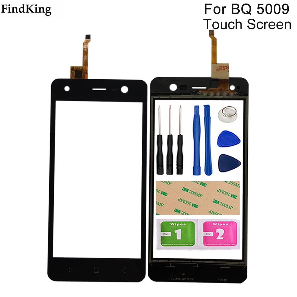 Touch Screen Glass For BQ Trend BQ-5009L BQ5009L BQ 5009L Touch Screen Sensor Glass Digitizer Black Color