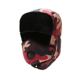 Thicken Mannen Vrouwen Winter Outdoor Warm Houden Oor Bescherming Fietsen Ski Bomber Cap Plus Fluwelen Wol Camo paar Hoed Gorra: Camo1