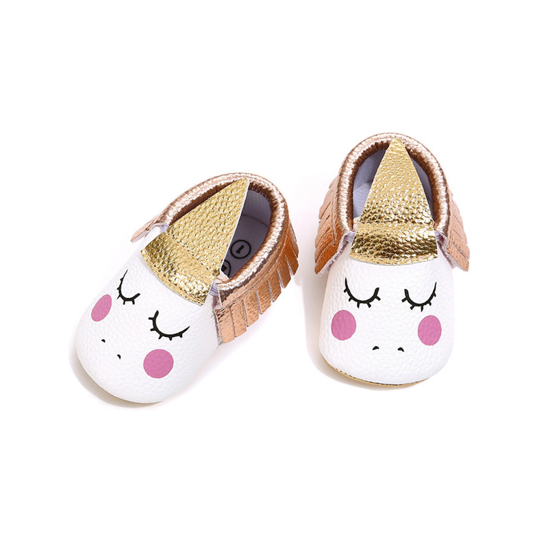 Enhörning nyfödd flicka söt spjälsäng skor småbarn barn halkfri mjuk sula tecknade härliga skor halkskydd sneakers