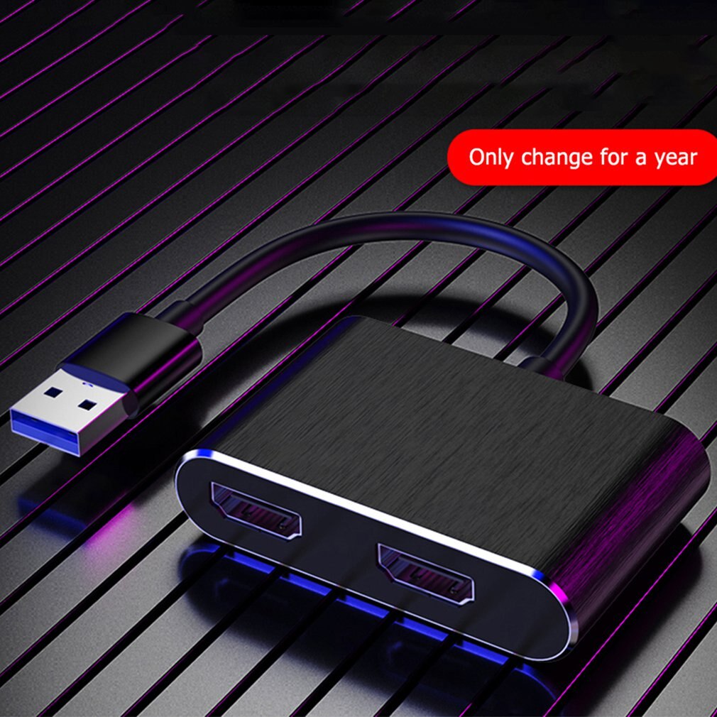 USB 3.0 to Dual HDMI-Compatible USB 3.0 PD Converter 3 in 1 USB Dock Station Hub 5Gbps Adapter Cable For Phone Macbook Laptop TV