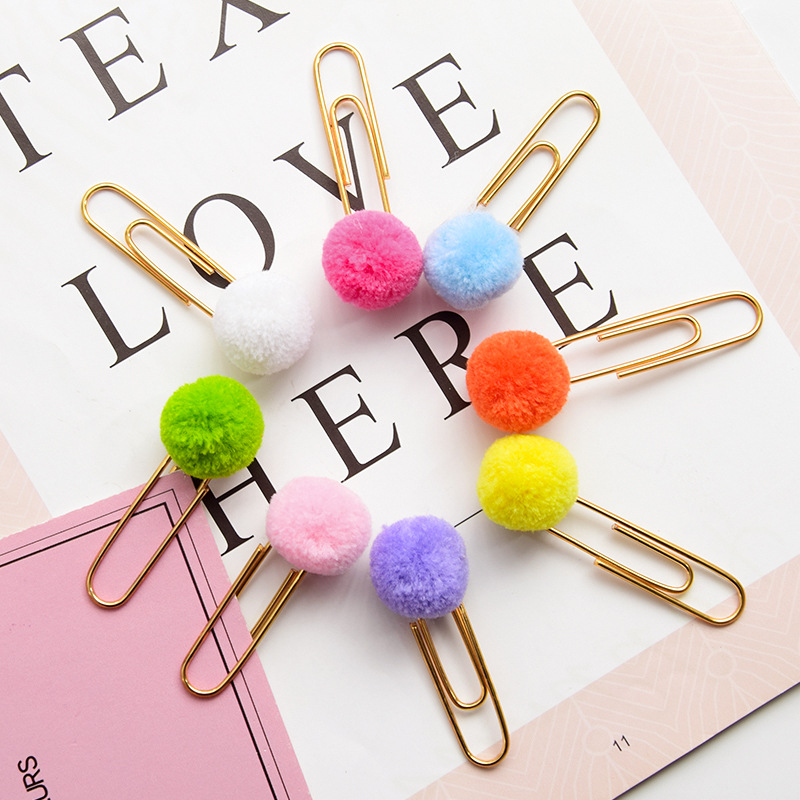 3/2/1pc mignon Hairball rose or trombone modélisation trombones affaires bureau dame style école bureau papeterie ensemble