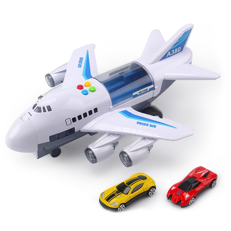 Spielzeug Auto Musik Geschichte Simulation Track Trägheit Flugzeuge Kinder Große Größe Passagier Flugzeug Spielzeug Flugzeug Modell Kinder Airliner: white 2 car random