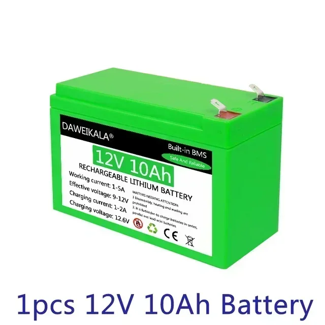 12V 12Ah 18650 Battery Pack 18650 lithium battery recharable Solar storage Battery Electric lighting: Beige