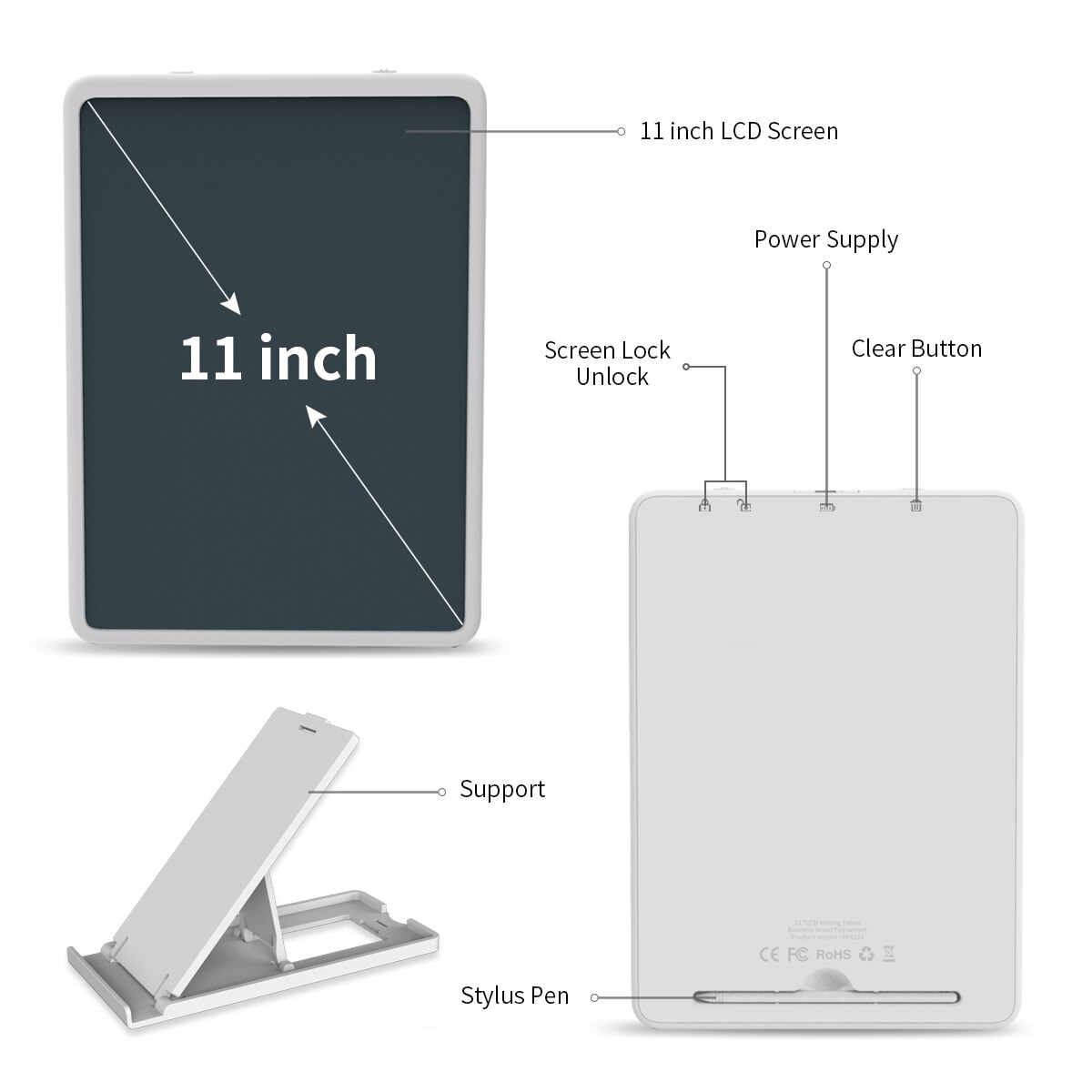 Enotepad LCD Writing Tablet - 9-inch Portable Digital Doodle Board - Multi-color Screen Handwriting Pad