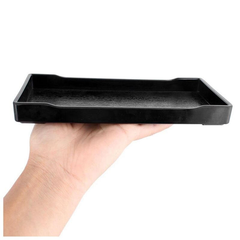 Plastic Rectangular Lunch Food Tray salver Black