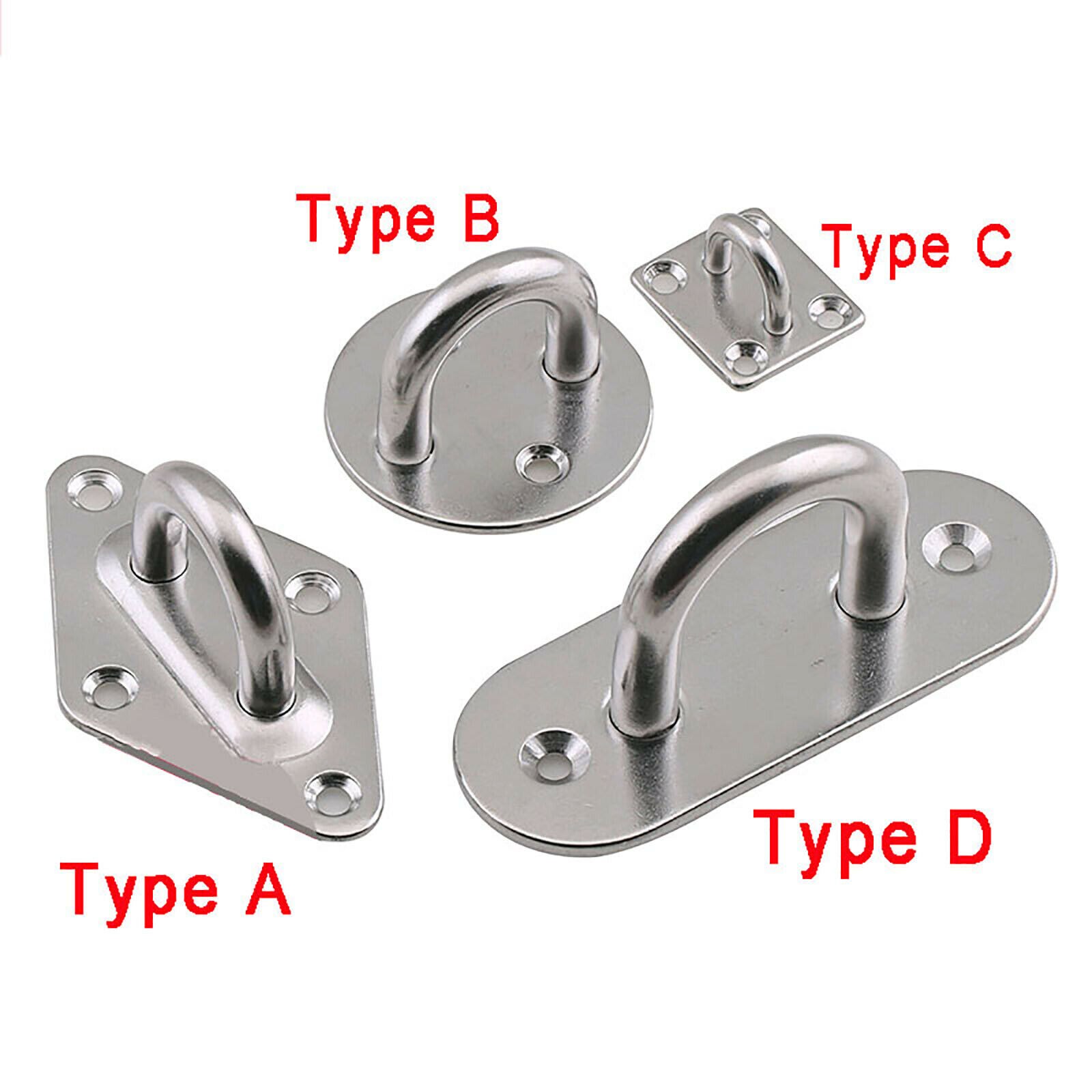 1Pcs Pad Eye Plate Staple 304 Stainless Steel Ring Hook Loop U-Shaped Screws For Boat Hammock M5 M6 M8 M10 M12