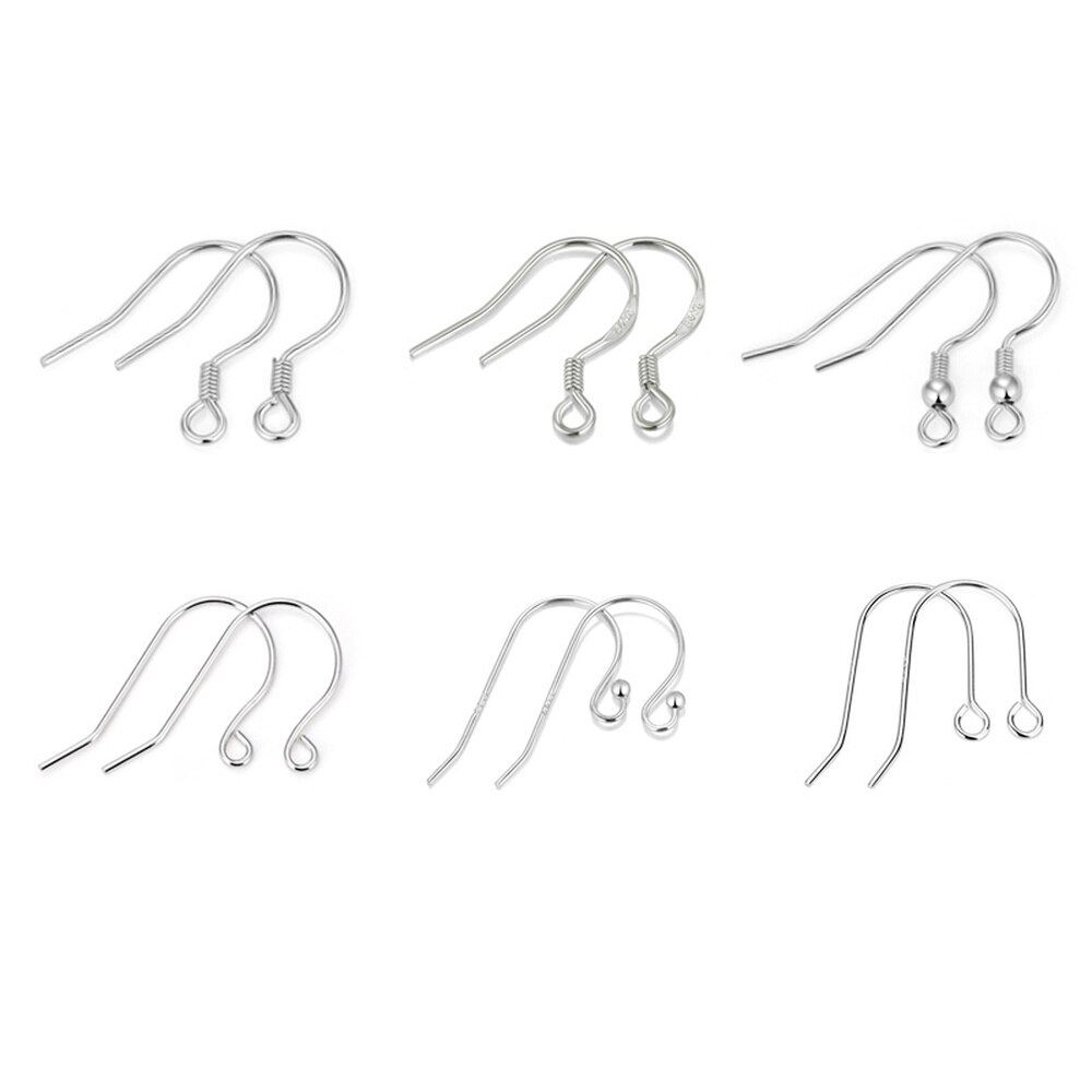 10 Stuks 100% 925 Sterling Zilver Hypoallergeen Oorbellen Haak Anti Allergie Earring Sluitingen Maken Voor Diy Sieraden Maken Levert