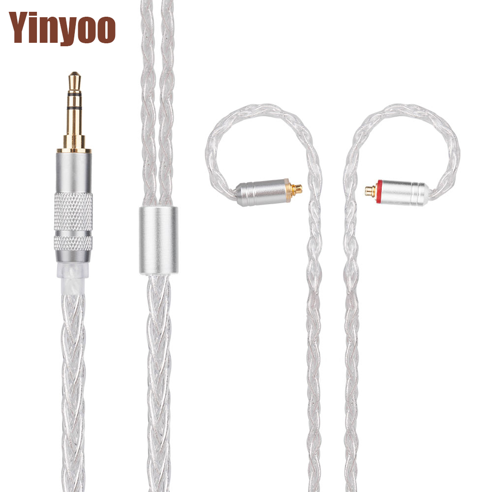 Ak yinyoo 8- adriges, versilbertes kopfhörerkabel ( 3.5/2.5/4.4mm /2 -pin) für yinyoo bl -03 ccz kbear  ks1 ks2
