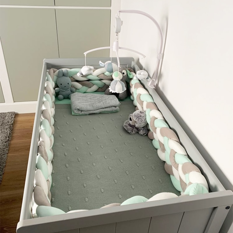 Baby Bed Bumper 1M/2M/3M * 12Cm * 7Cm Kleuren Drie-Strand Braid Bumpers In De Ciib Protector Cradle Kinderbox Voor Pasgeboren Beddengoed