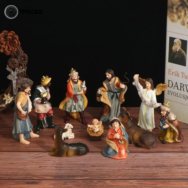1 Set Kerststal Set Kerst Baby Jesus Kribbe Kerk Katholieke Decor Standbeeld