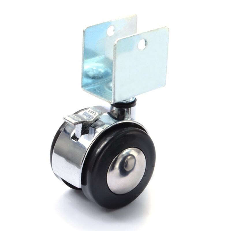 4Pcs 2 Inch Crib Casters Cabinet Clamp with Brake Wheels Nylon Furniture Hardwar