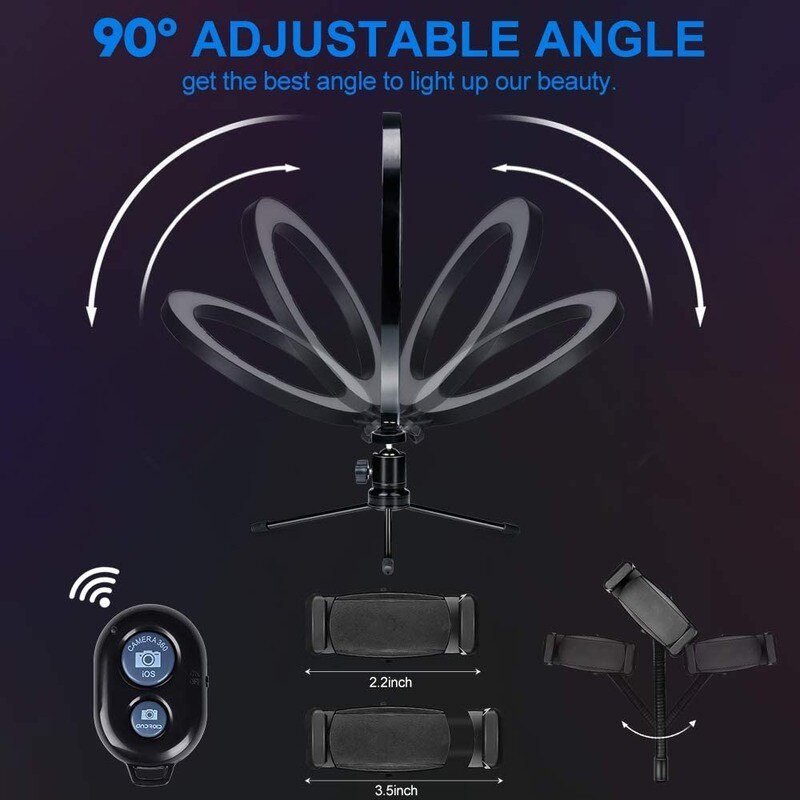 6/10 Inch Dimbare Rgb Led Selfie Ring Vullen Licht Foto Ring Lamp Met Statief Voor Make Video Live Aro De luz Para Celular