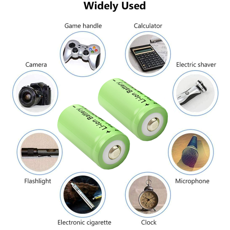 Powtree 16P 2800mAh Wiederaufladbare 3,7V Li-Ion 16340 Batterien CR123A RCR 123 ICR Batterie für LED-Taschenlampe Reisewandladegerät