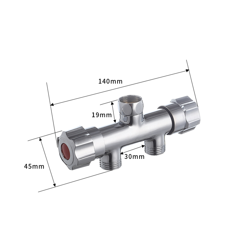 3 Way Filling Valve 1/2'' Male Thread Irrigation Water Tap Diverter Multi-Function Copper/304 Stainless Steel Triangle Valve