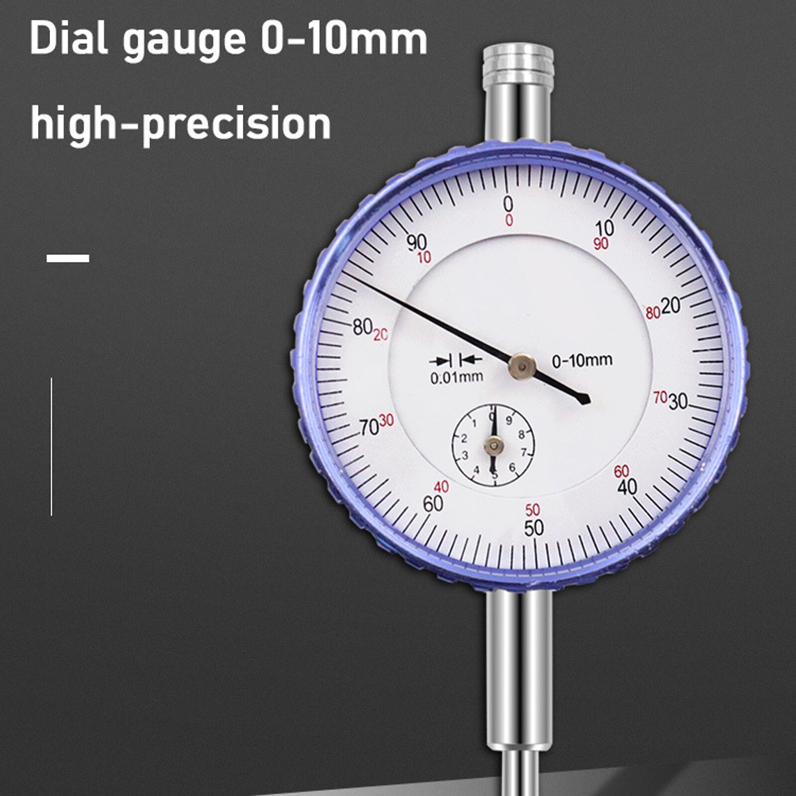 Precision Dial Indicator Gauge Dial Indicator Tool Indicator Table Indicator Analog Display 0.01mm 0-10mm Analysis Instruments