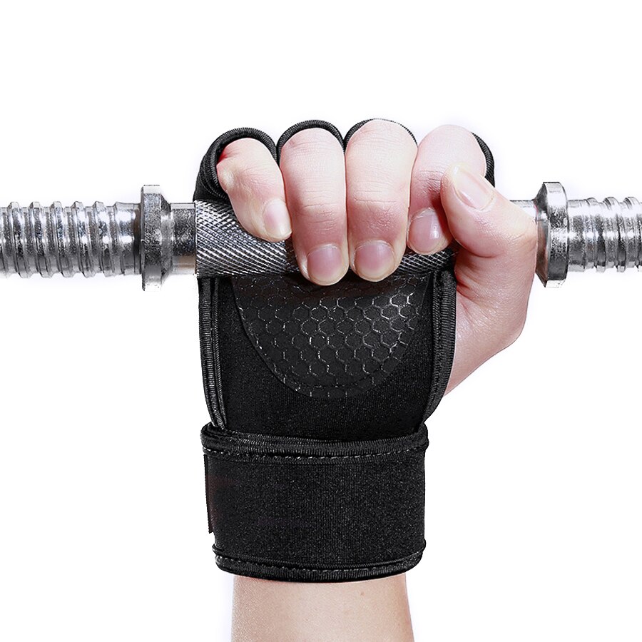 Guantes de medio dedo para gimnasio, Manoplas de entrenamiento de levantamiento de pesas para hombre y mujer, protectores de manos para culturismo, 1 par