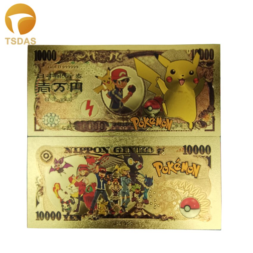 A coleção colorida da cédula do ouro caçoa presentes japão dos desenhos animados a cédula japonesa 1000000 24k chapeou ouro dinheiro falso: 14