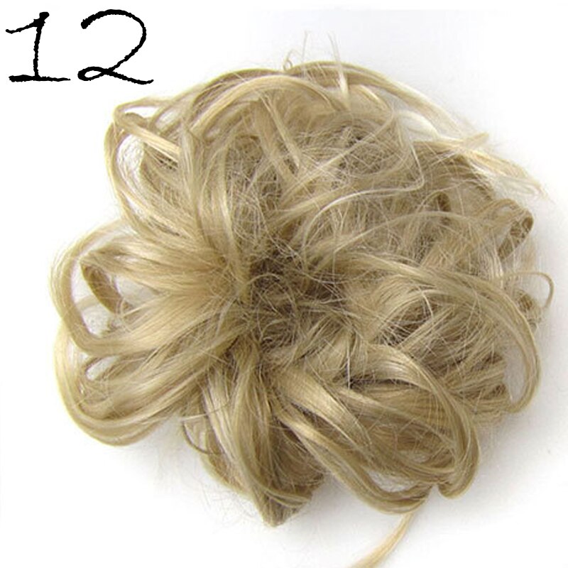 Synthetic Hair Ring Messy Wrap For Hair Extension Donut Curly Rubber Band Languid Women Hair Tail Ponytail Accessory: JFF12