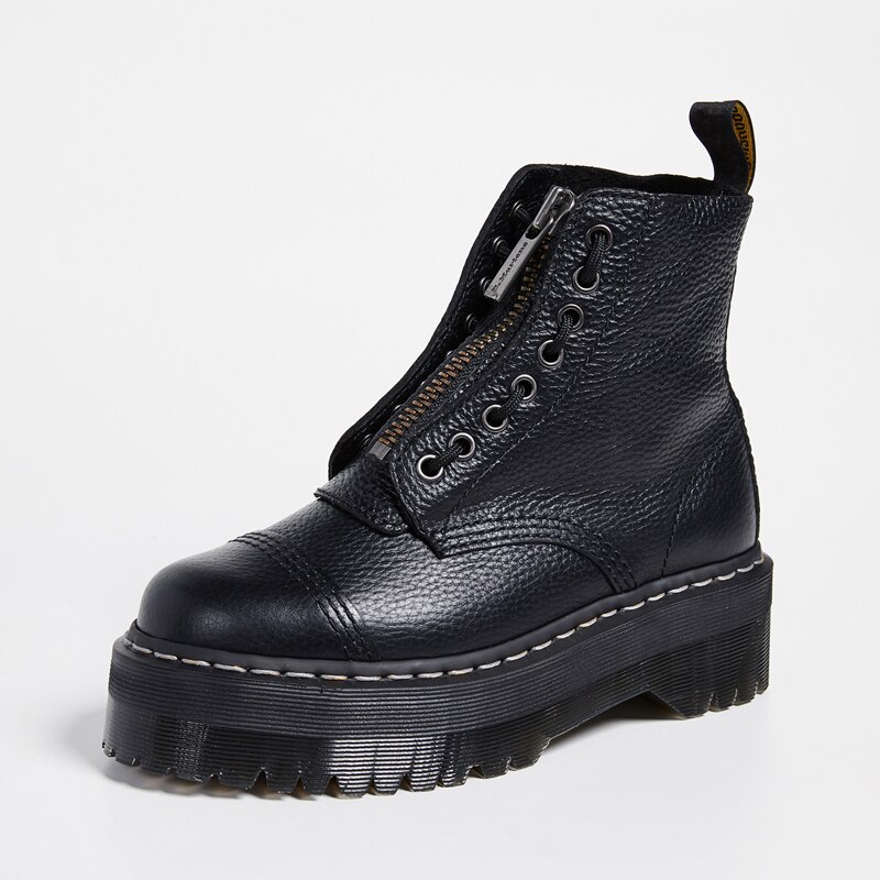 Botines de mujer Baimier de invierno de charol con cremallera, botas de plataforma para mujer con cordones, botas de mujer estilo callejero: 7