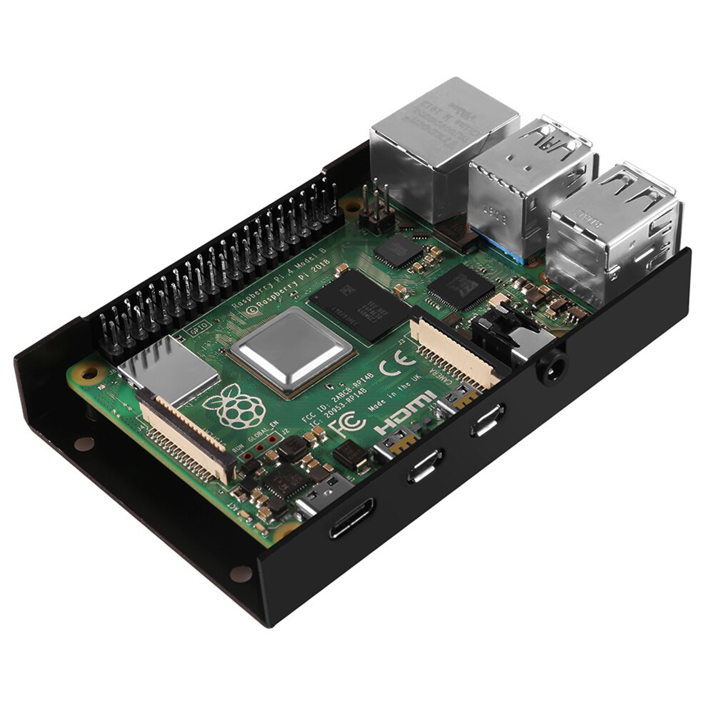 Raspberry Pi 4 Aluminum Case Raspberry Pi 4B Box Enclosure 3A Power Supply Charger Heat Sink Radiator for Raspberry Pi 4 Model B