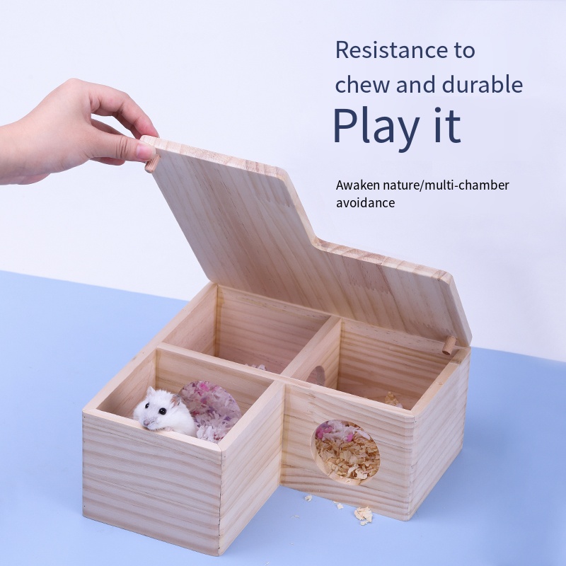 Wooden Hamster Multi-room Hamster Maze Toy Hamster Cage Landscaping Supplies Hamster Shelter Hamster Accessories Hamster Nest