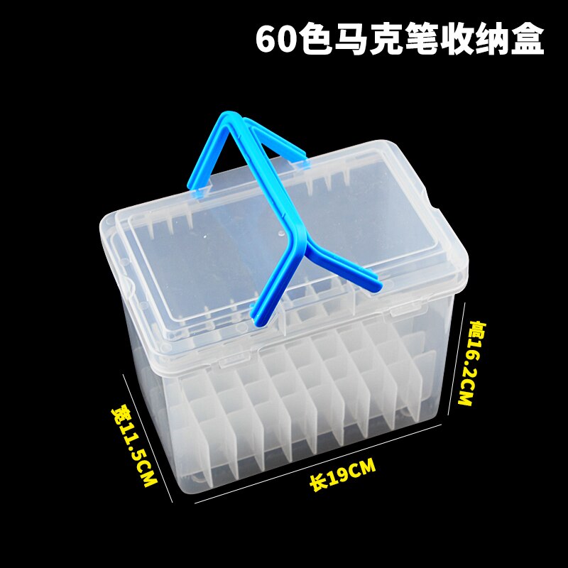 Mark Pen Special Transparent Box Compartment Box, Mark Pen Display Box, Hard Plastic Pencil Case 60 Colors 80 Colors