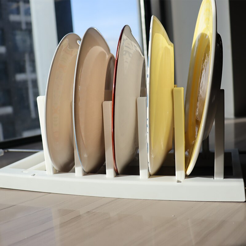 Adjustable Drain Cutlery Storage Container Plastic 304 Stainless Steel Kitchen Dish Drying Plates Organizer Dinnerware