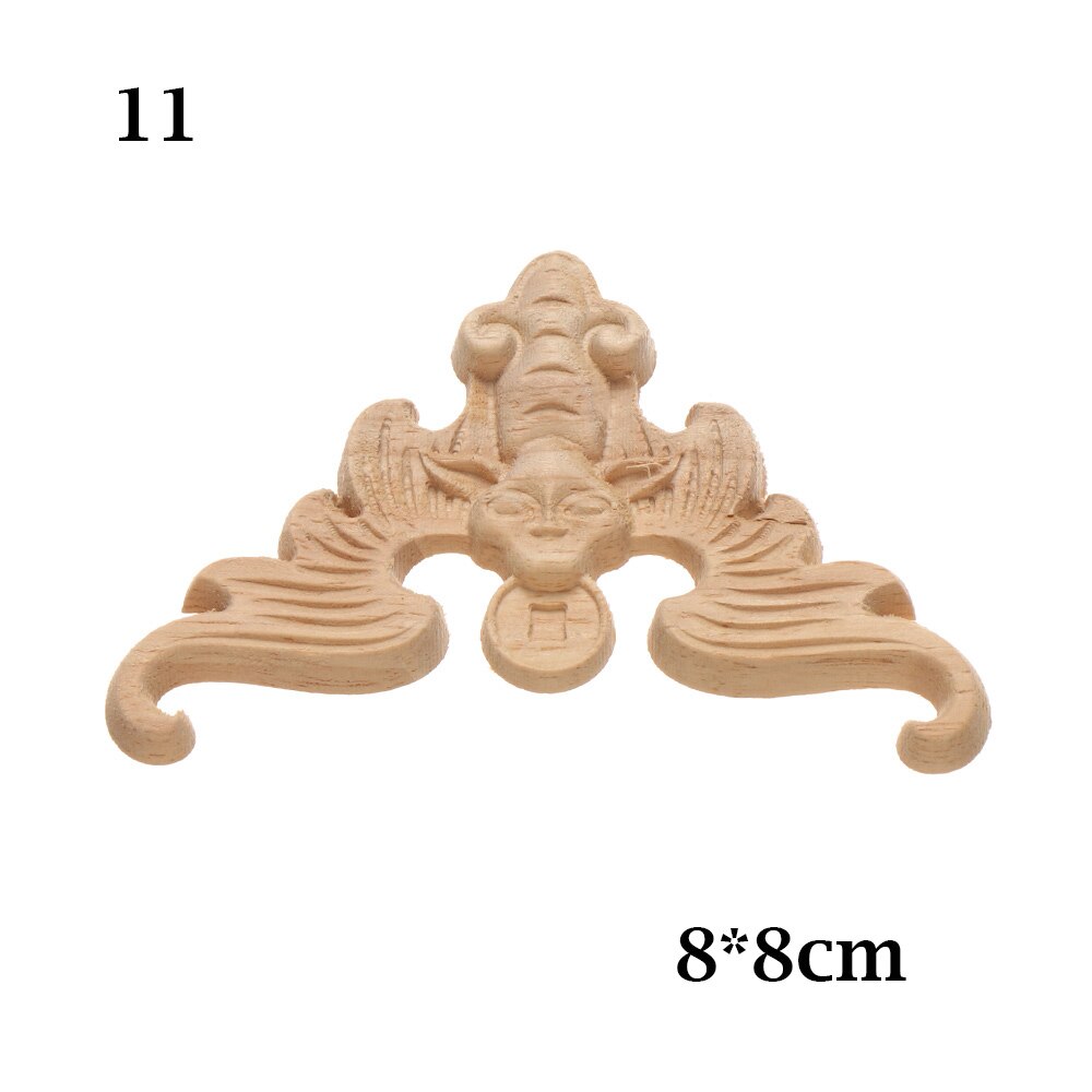 Figurines en bois sculpté à motif Floral naturel, applique d'angle, meuble d'angle, décoration Unique, décoration: 11