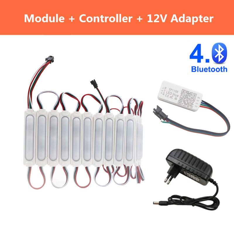 DC 12V Input WS2811 Pixel LED Module, 3pin JST 2811 IC Digital COB RGB Module Smart String Light IP68 Waterproof 20pcs/lot: Bluetooth Module Set