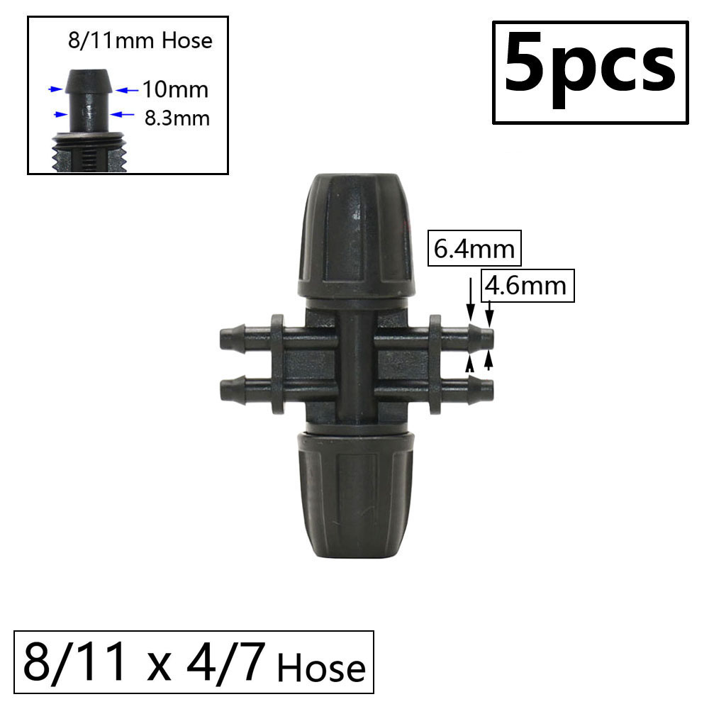 3/8" Bewässerung Gartenschlauch Anschluss 8/11 4/7 3/5mm Schlauch Reduzierstück gemeinsam T-Stück Winkel Endstopfen Tropfbewässerungssystem passend zu: Blau