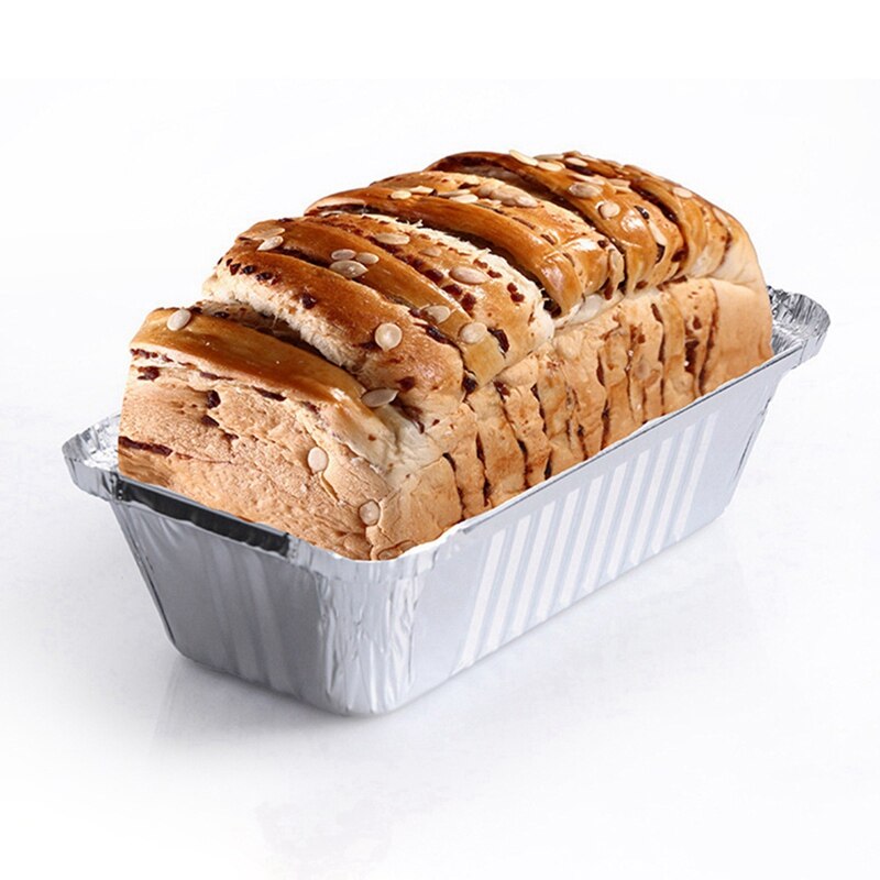 20 stk aluminiumsfolie brødbakker rektangulær engangs toastbakke bagning grill kageform 630ml engangsforme